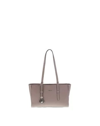 Geanta tote de piele Valeria, Maro taupe