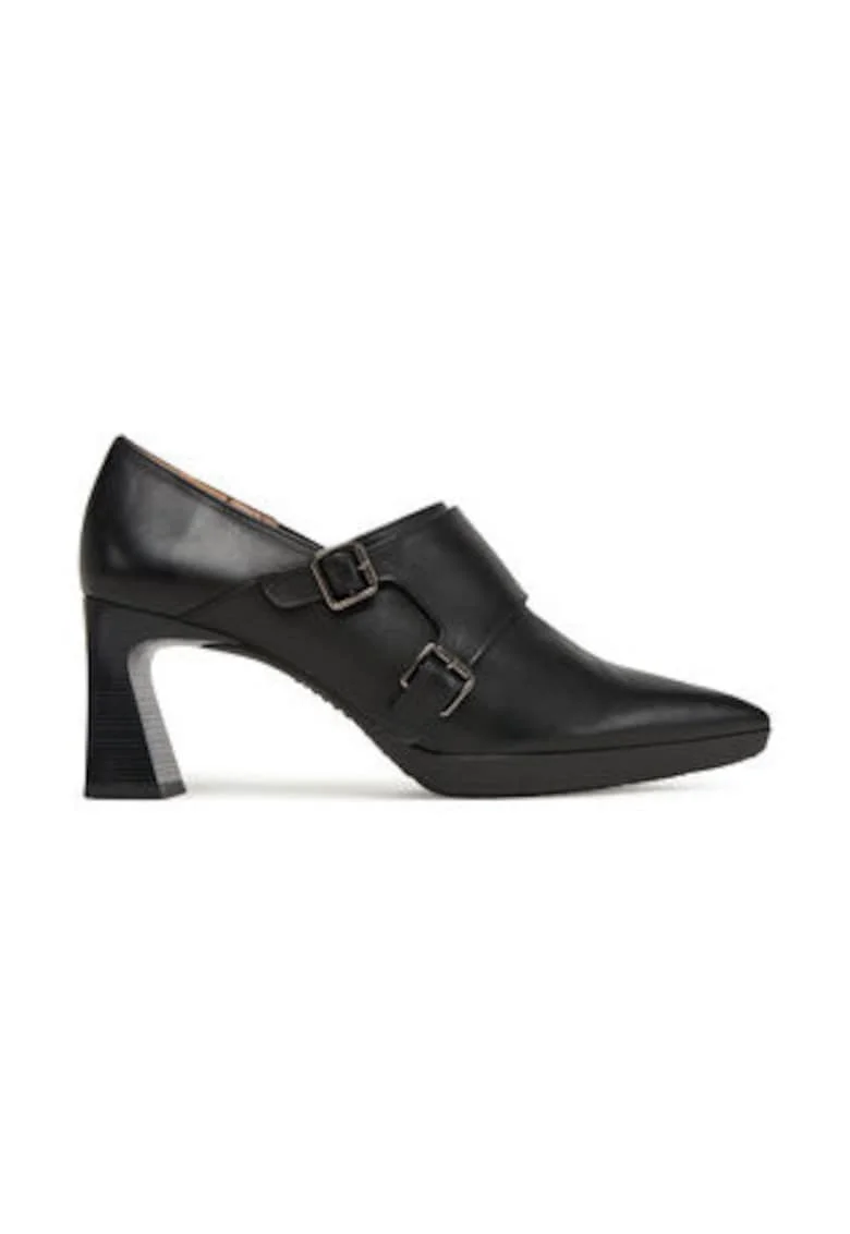 Pantofi dama,  piele naturala, cu toc, negru elegant