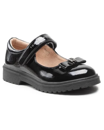 Pantofi fete,  piele ecologica, negru, Negru