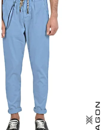 ,Pantaloni coulisse regular fit, Albastru