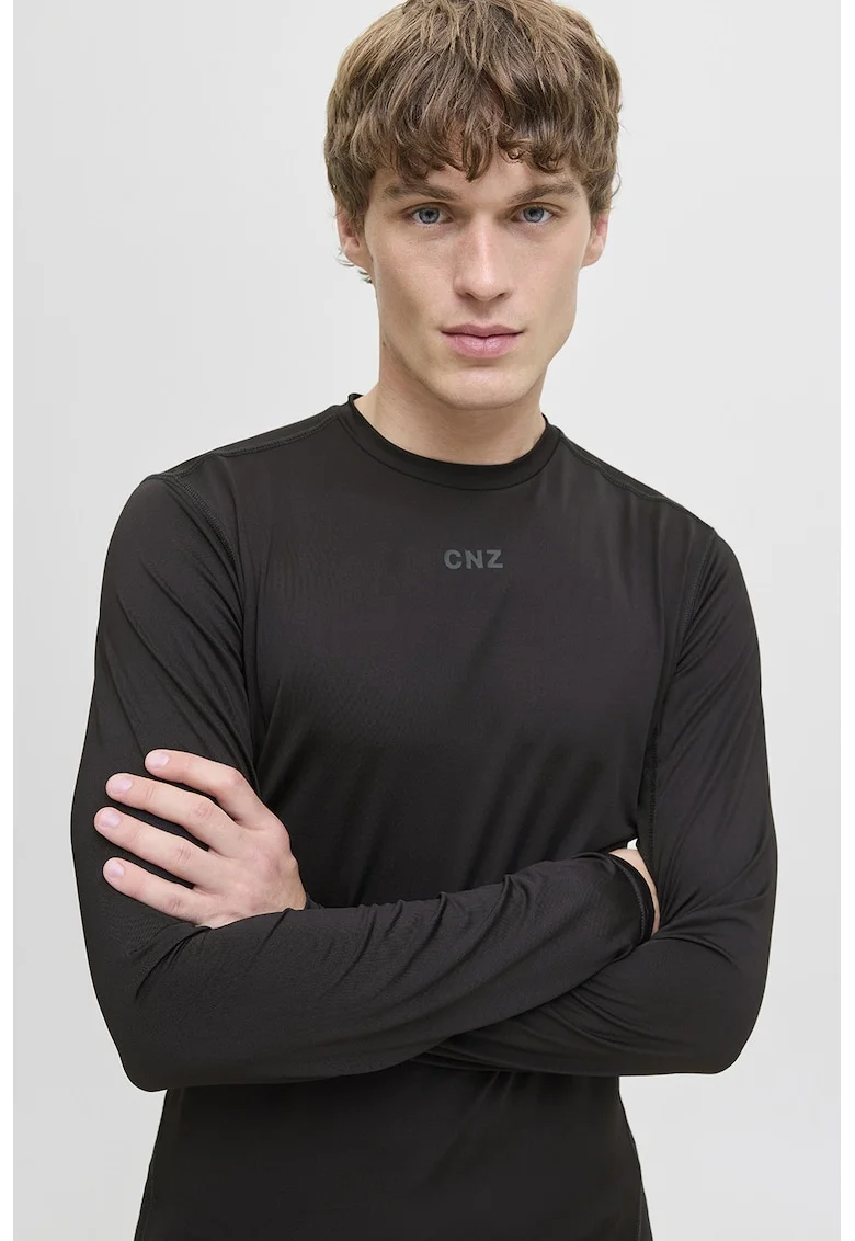 Bluza slim fit uni, Negru