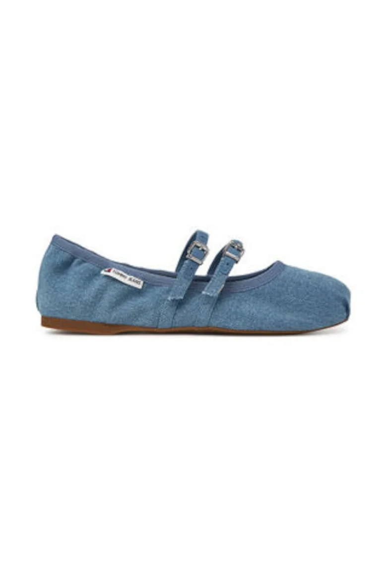 Balerini dama,  albastru, textil, Albastru