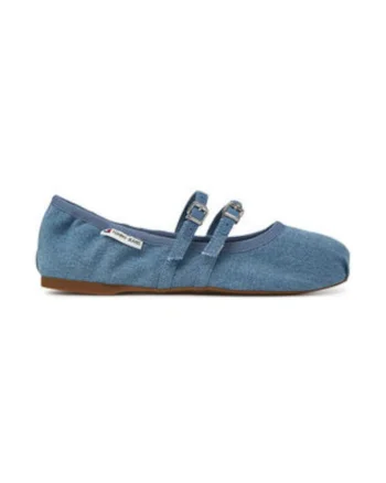 Balerini dama,  albastru, textil, Albastru