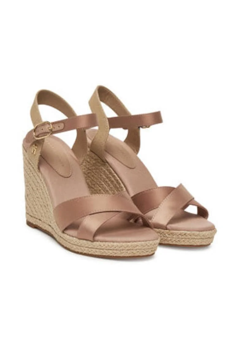 Sandale dama,  material textil, roz