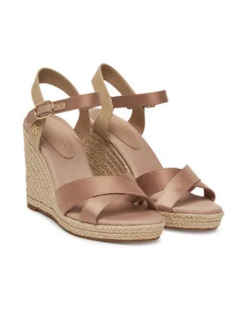 Sandale dama,  material textil, roz