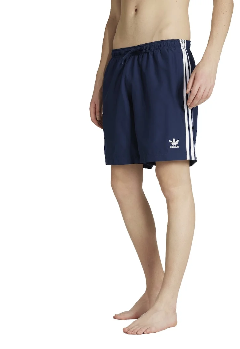 Pantaloni scurti cu model logo, pentru inot Adicolor, Alb/Bleumarin