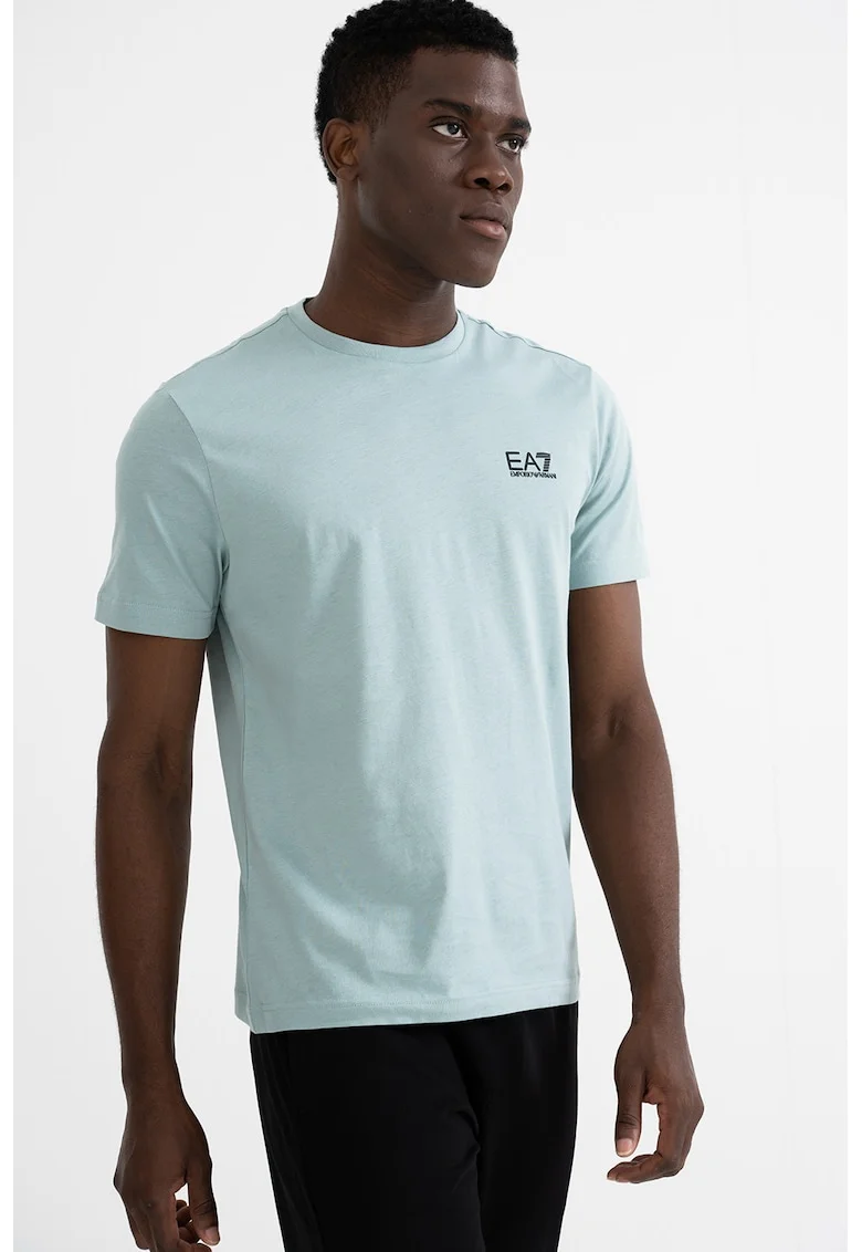 Tricou cu model uni Gircollo, Verde menta