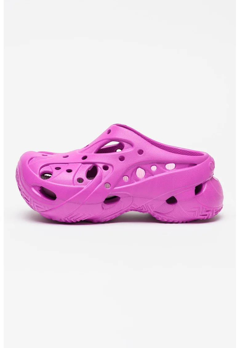 Saboti demi-wedge cu design perforat Caged, Violet