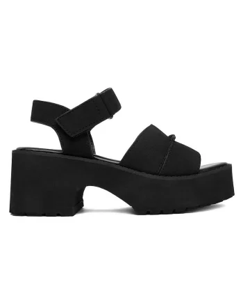 Sandale dama  negru, tocul bloc, Negru