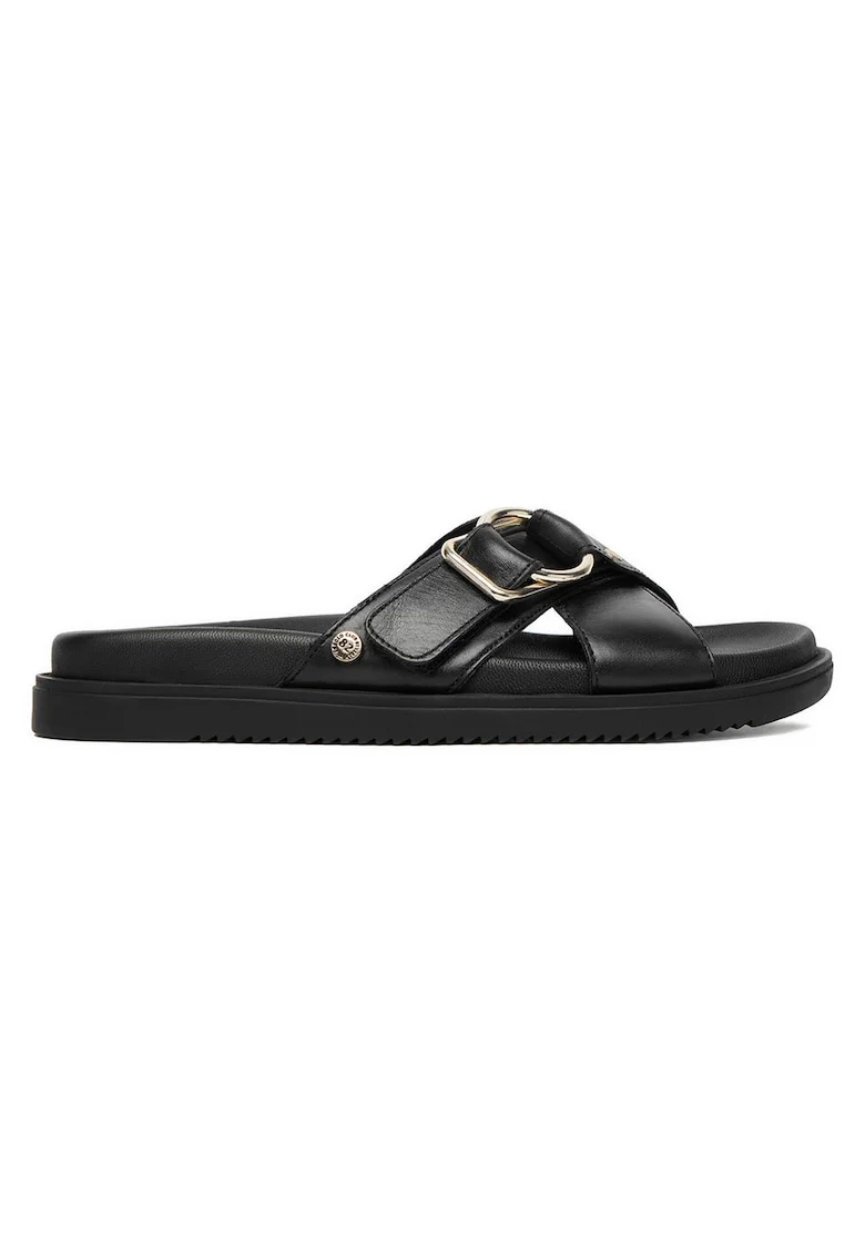Papuci dama,  piele naturala, Negru