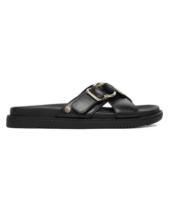 Papuci dama,  piele naturala, Negru