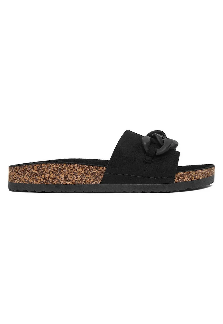 Papuci dama  negri textil, Negru