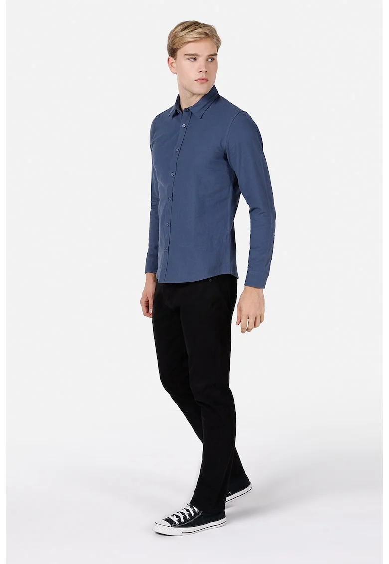 Camasa slim fit din bumbac, Albastru inchis