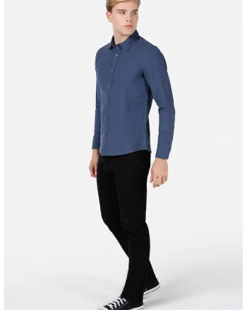 Camasa slim fit din bumbac, Albastru inchis