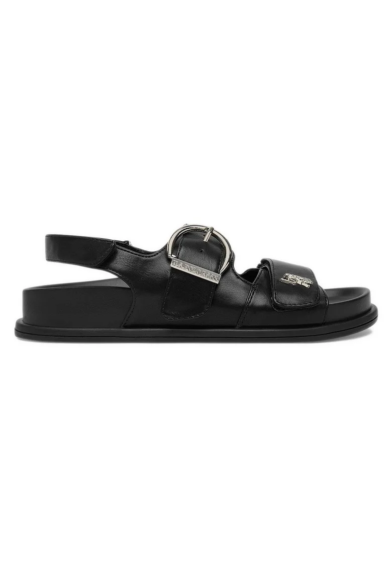 Sandale dama  piele ecologica, negru, Velcro, Negru