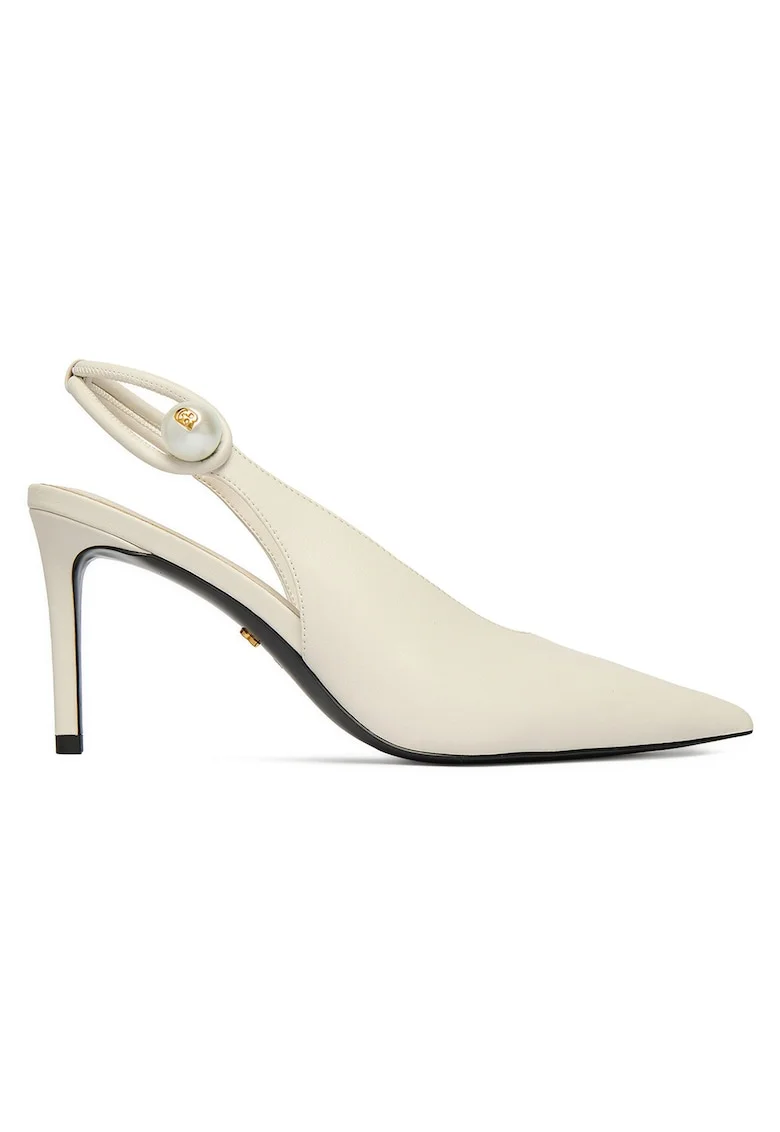 Pantofi dama,  toc ascutit, alb, Alb