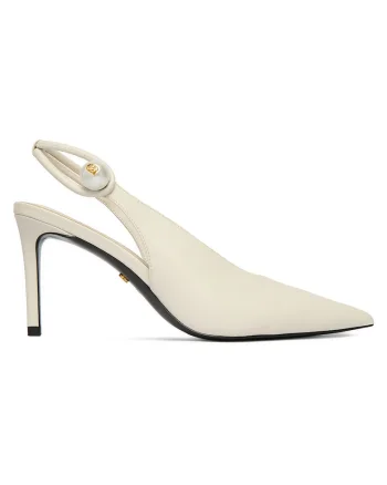 Pantofi dama,  toc ascutit, alb, Alb