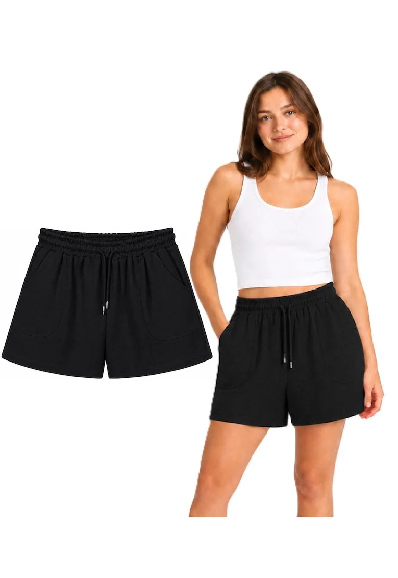 Pantaloni scurti cu buzunare, Negru