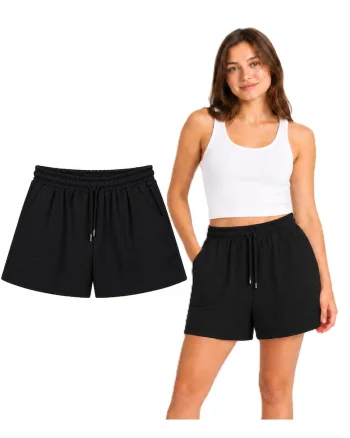 Pantaloni scurti cu buzunare, Negru