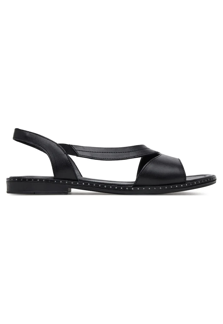 Sandale dama,  piele naturala, negru, material interior sintetic