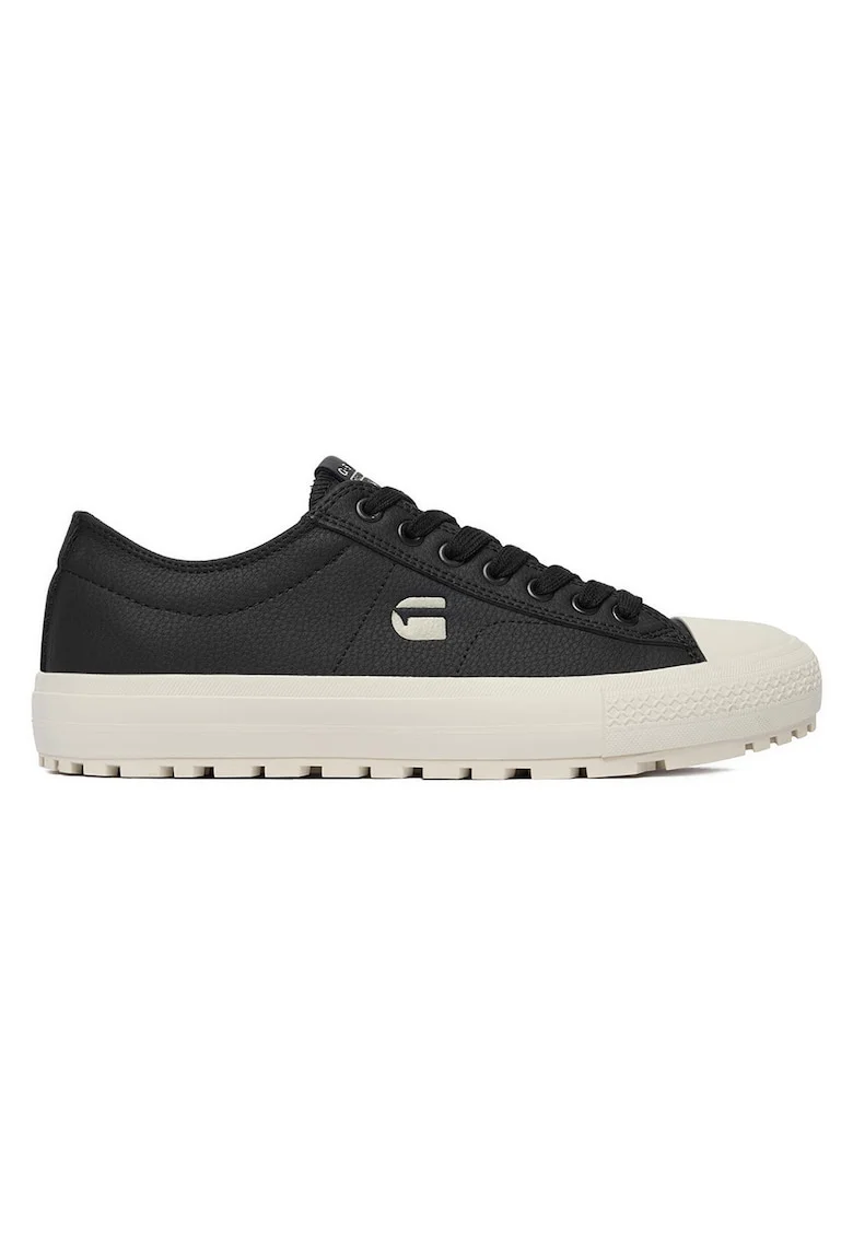 Tenisi barbati,  piele textil, negru, Negru