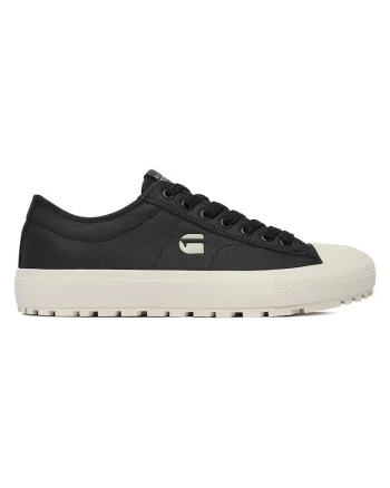 Tenisi barbati,  piele textil, negru, Negru