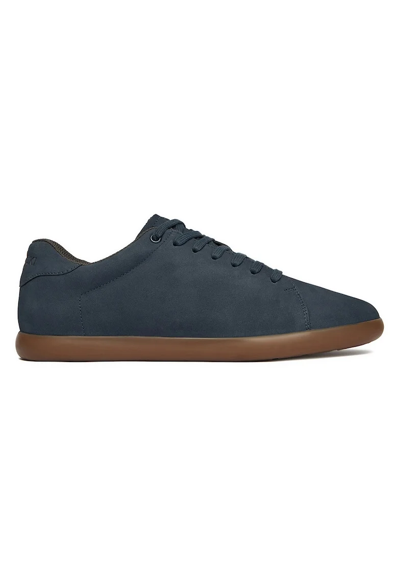 Tenisi barbati  piele naturala, bleumarin, varf rotund, Bleumarin