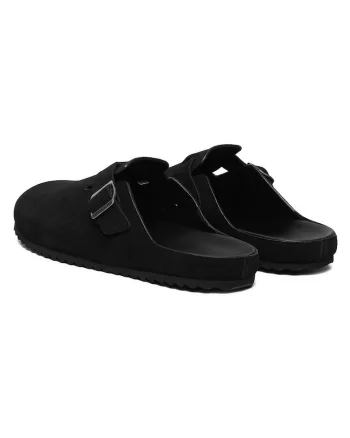 Papuci barbati,  piele naturala, negru, material interior din piele ecologica, Negru
