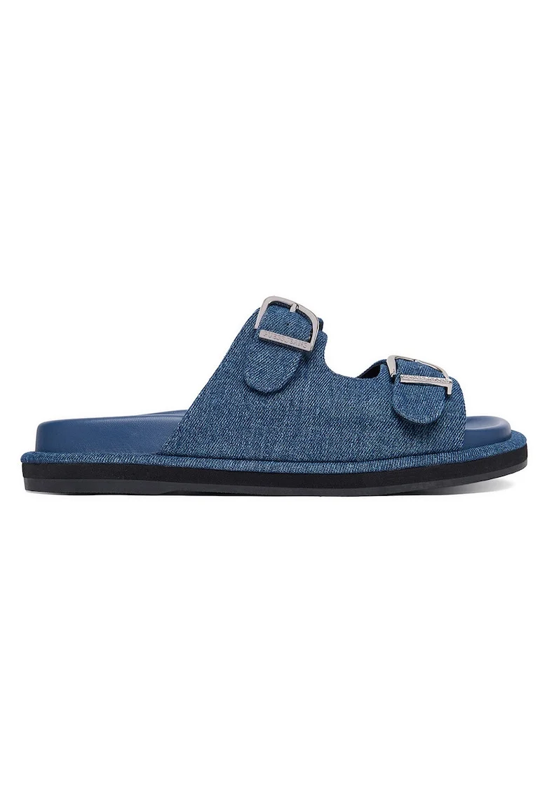 Papuci,  bleumarin, textil, piele ecologica, Bleumarin