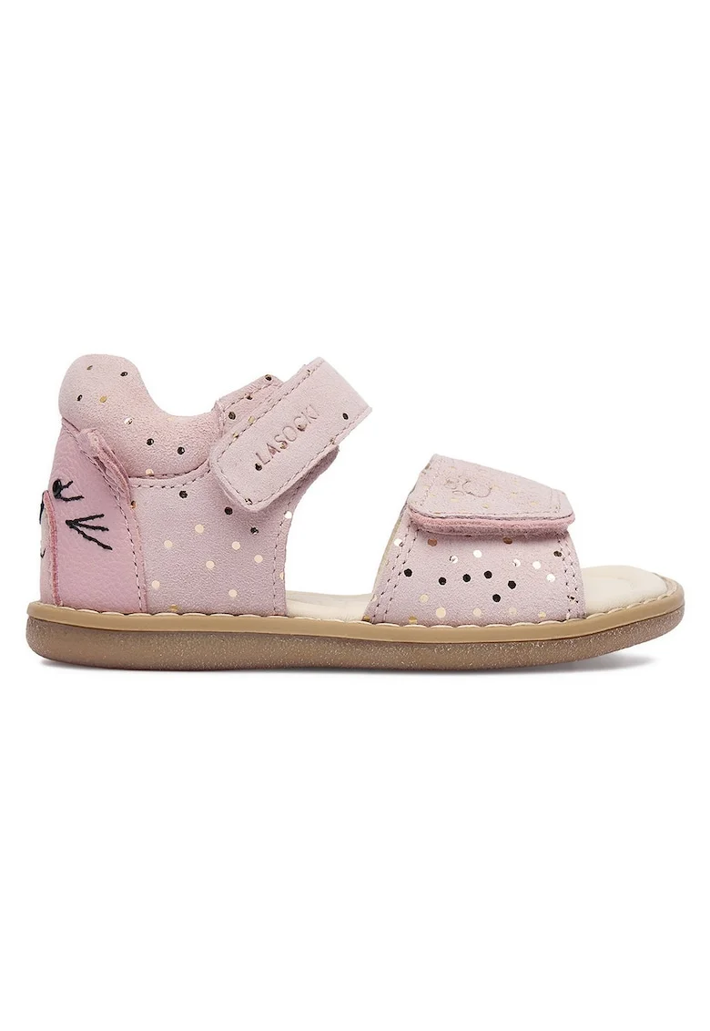 Sandale copii,  roz, piele naturala, sistem inchidere Velcro,