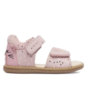 Sandale copii,  roz, piele naturala, sistem inchidere Velcro,
