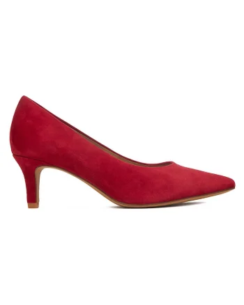 Pantofi dama  piele intoarsa, Rosu