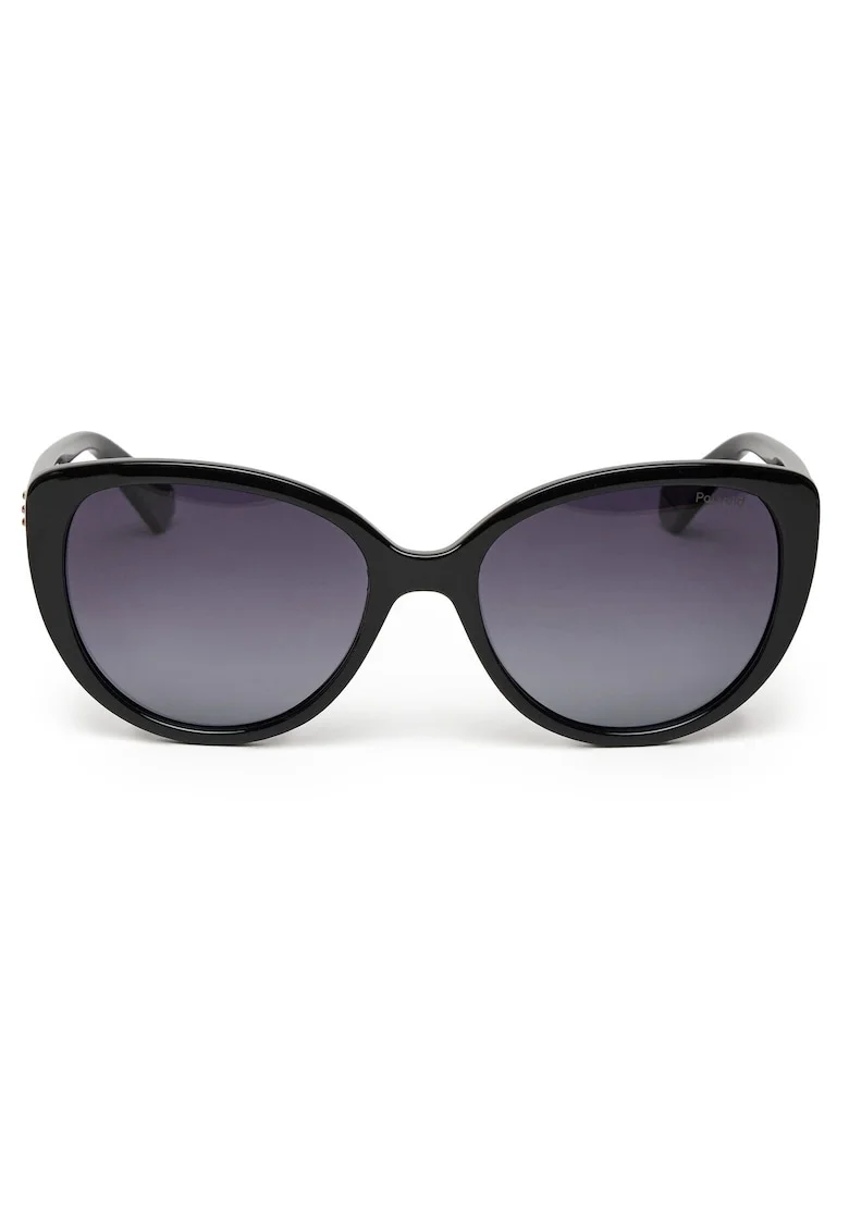 Ochelari de soare de dama din plastic cu lentile polarizate si filtru UV400, rama in forma de fluture, Negru, Marime unica