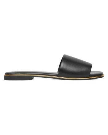 Papuci dama  piele neagra, Negru