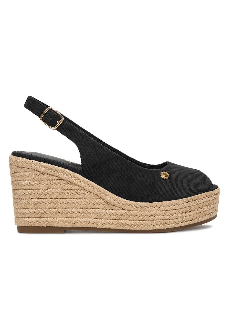 Espadrile dama,  espadrile, textil, Negru/Bleumarin