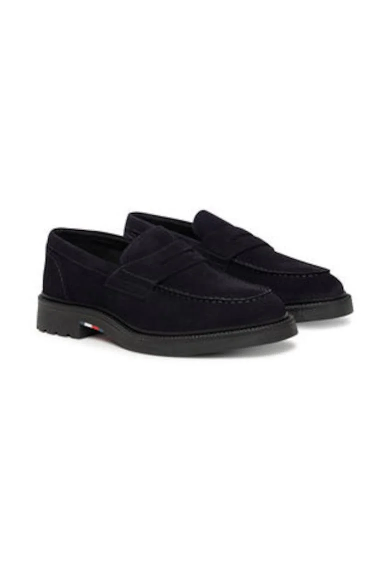 Mocasini barbatesti,  305552785, piele naturala, bleumarin, Negru