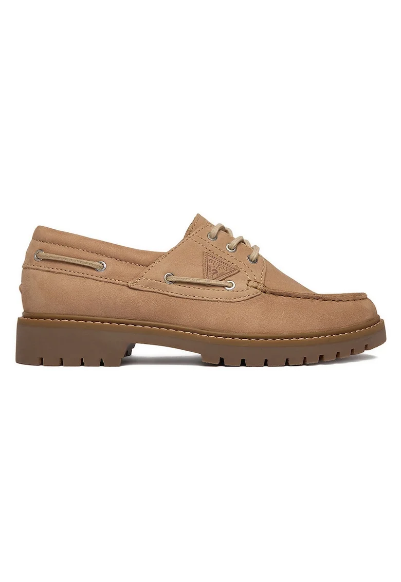 Pantofi barbati,  piele naturala, bej, varf rotund,