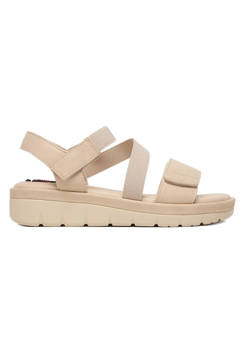 Sandale dama  inchidere velcro, Bej
