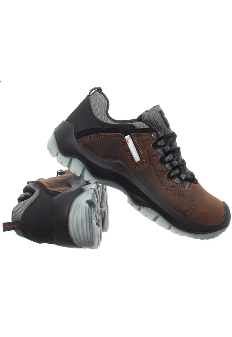 Pantofi din piele nubuc cu detalii din textil