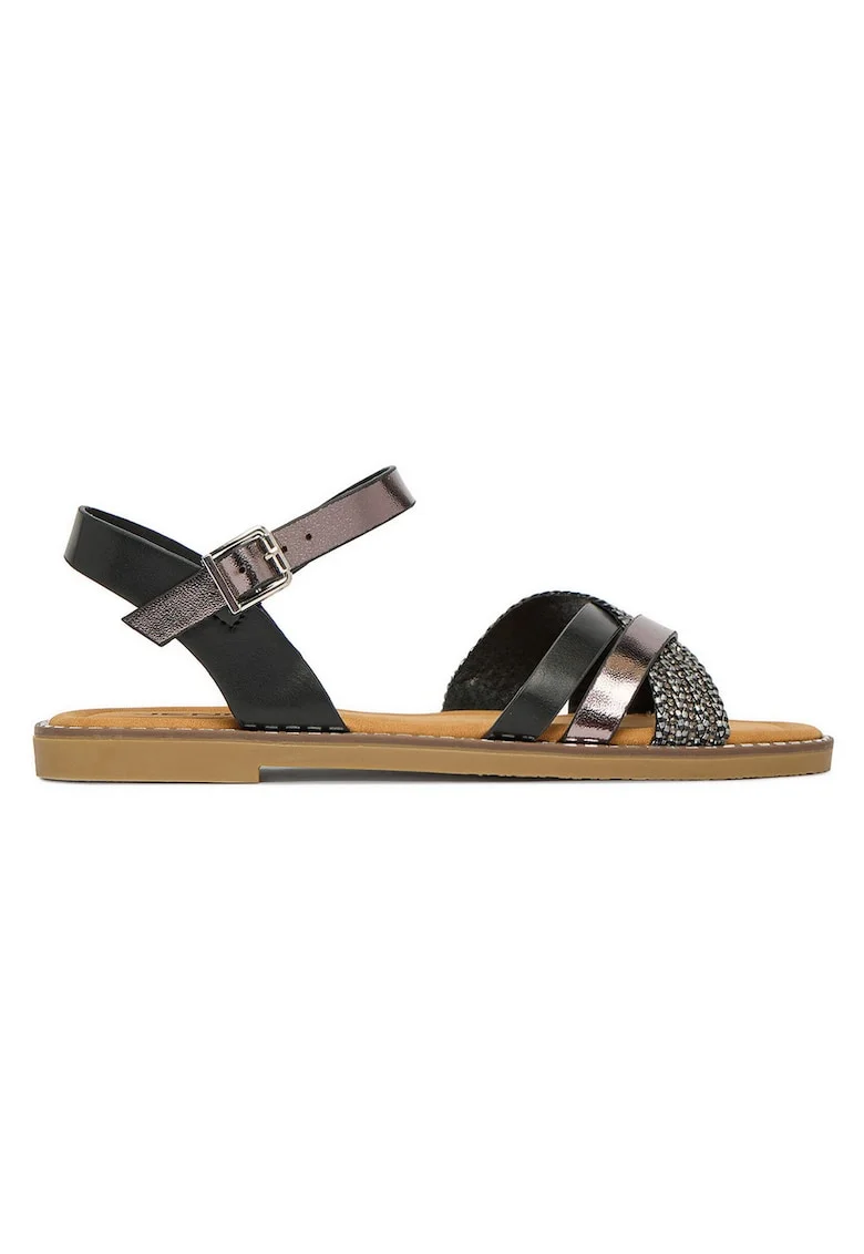 Sandale dama  piele ecologica, negru, Negru