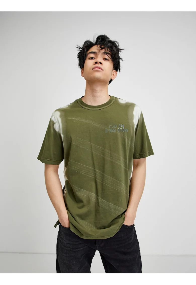 Tricou din bumbac cu model tie-dye,