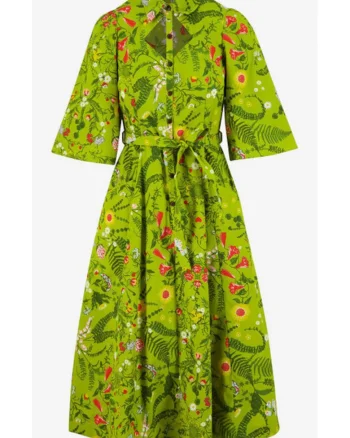 Rochie din amestec de bumbac organic cu imprimeu floral