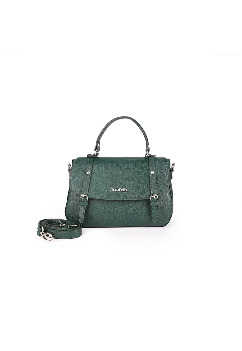 Geanta dama piele,  Elena, 30 x 10 x 22, Verde