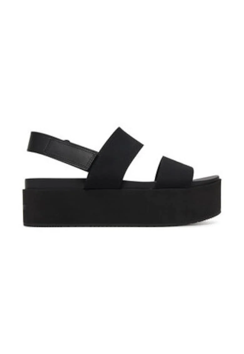 Sandale dama,  negru, material textil,