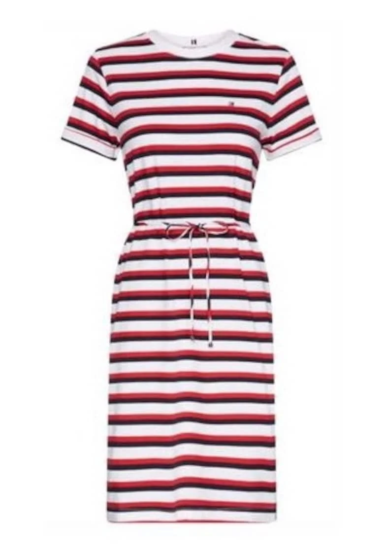 Rochie cu dungi Angela, Alb