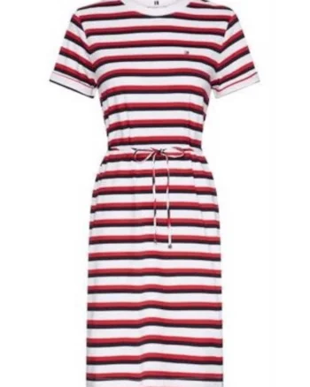 Rochie cu dungi Angela, Alb