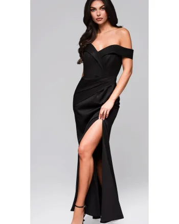 Rochie de seara maxi  LA-OM-DLR248, Negru