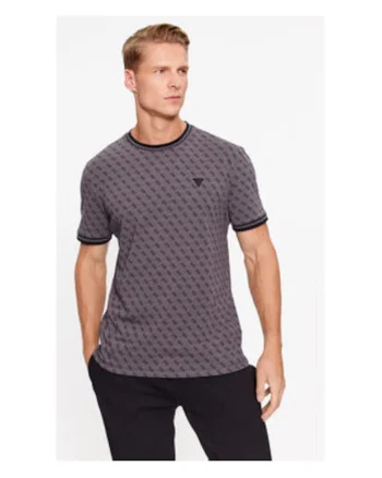 Tricou cu guler la baza gatului si imprimeu logo,