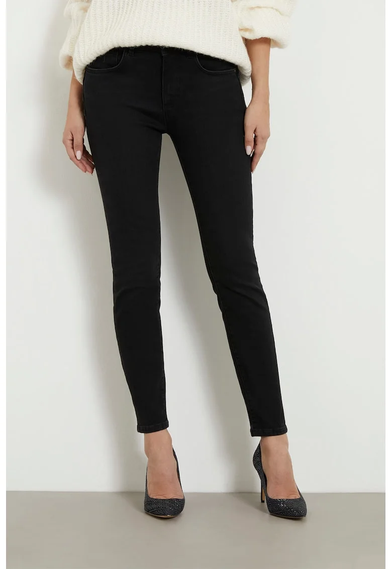 Blugi skinny cu talie medie Shape Up, Negru