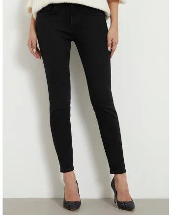 Blugi skinny cu talie medie Shape Up, Negru